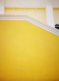 High angle view of yellow wall