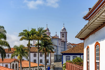 View of the historic center of the city of diamantina with its colonial-style houses and church