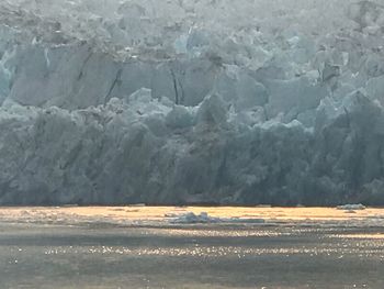 Scenic view of snowcapped mountains during winter