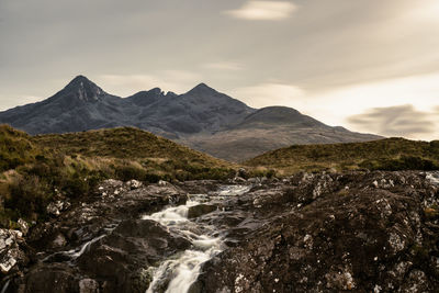 Scenic view of mountains against sky