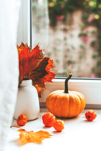 Autumn mood. celebrating the harvest in a cozy home. still life