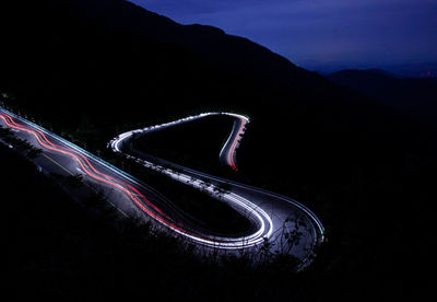 View of illuminated street light at night