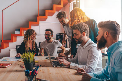 Group of business colleagues working at home