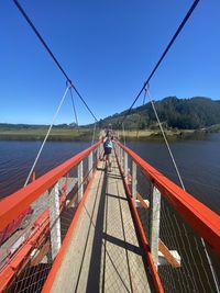 High angle view of bridge against sky