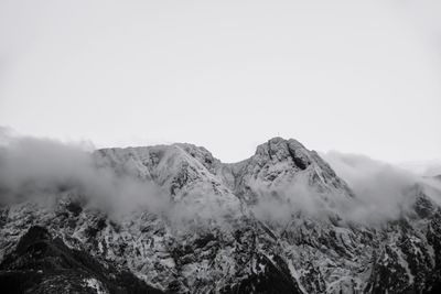 Scenic view of mountains against clear sky