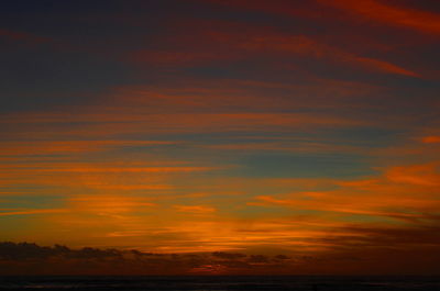 Scenic view of dramatic sky during sunset