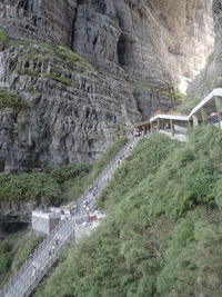 View of bridge over mountain