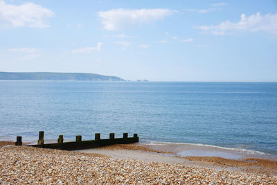View of the needles from milford on sea