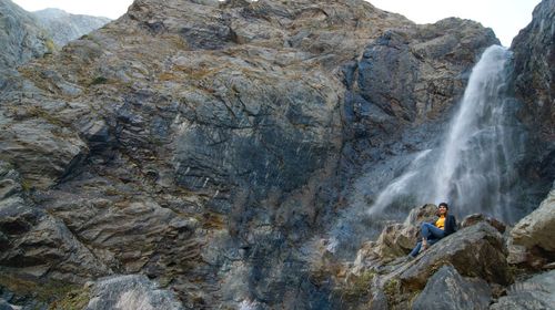 Scenic view of waterfall