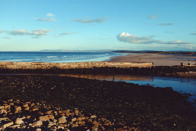 Scenic view of beach against sky