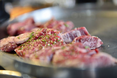 Close-up of food on table