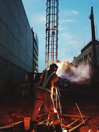 Man working at construction site