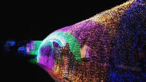 Illuminated light painting at night
