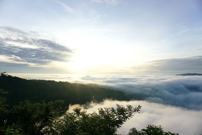 Scenic view of landscape against sky during sunset