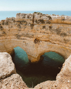 Heart shaped rock formation in algarve, praia da marinha