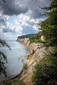 High angle view of beach against sky