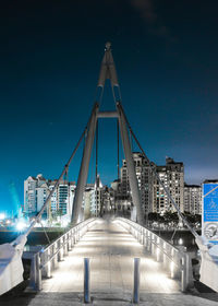 View of bridge at night