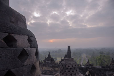 Panoramic view of temple against sky