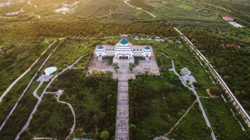 High angle view of building