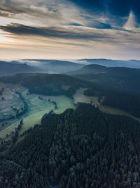 Scenic view of landscape against sky during sunset