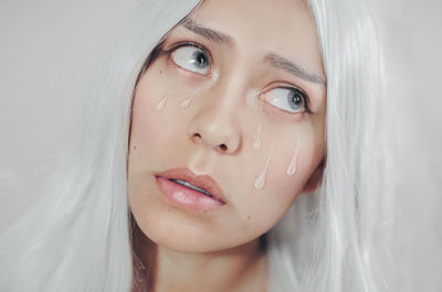 Close-up portrait of a beautiful young woman