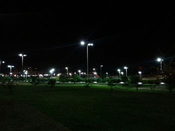 Illuminated street light at night