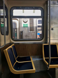 Train passing through window