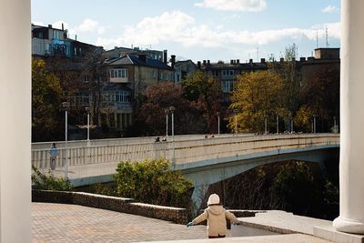Buildings in city against sky
