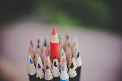 Close-up of multi colored pencils