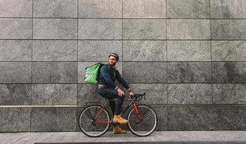 Man riding bicycle