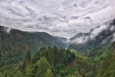 Scenic view of mountains against sky