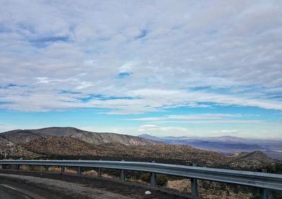 Road by mountain against sky