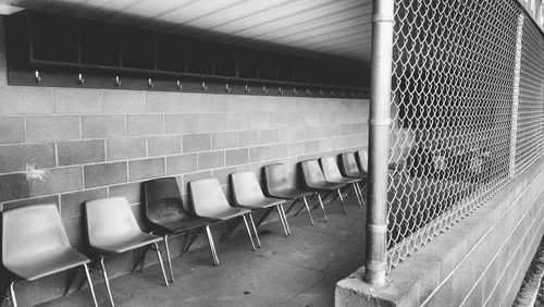 Empty chairs in room