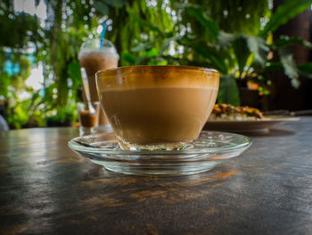 Close-up of coffee on table