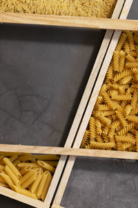 High angle view of food on table