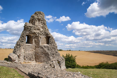 Old ruins of temple against sky