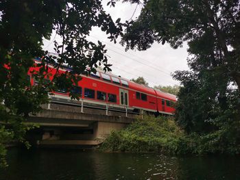 Bridge over river against sky