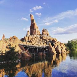 Panoramic view of rock formations against sky