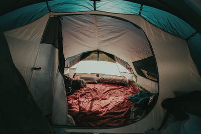 Interior of tent