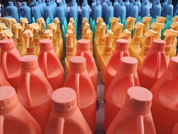 Full frame shot of multi colored bottles