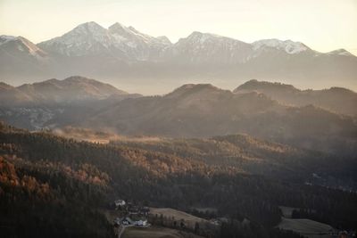 Scenic view of mountains against sky