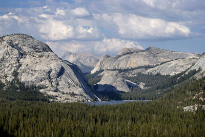 Scenic view of landscape and mountains against sky