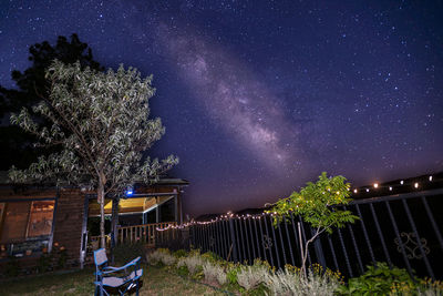 Scenic view of sea against sky at night