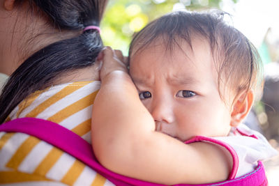 Close-up portrait of cute baby