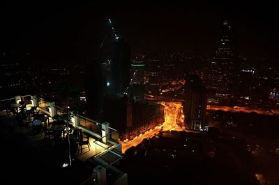 View of illuminated cityscape at night