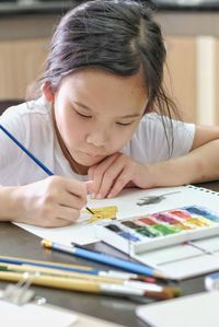 Portrait of a woman in a book