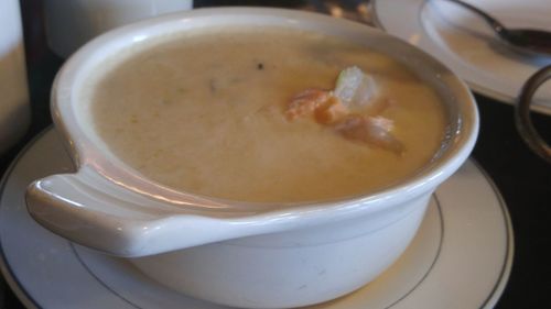 Close-up of cappuccino in bowl