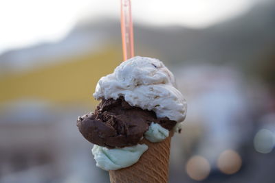 Close-up of ice cream cone