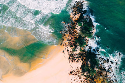 High angle view of beach