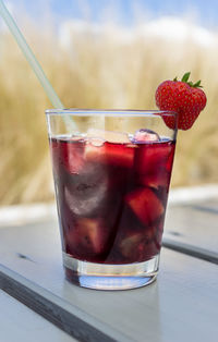 Close-up of drink in glass on table